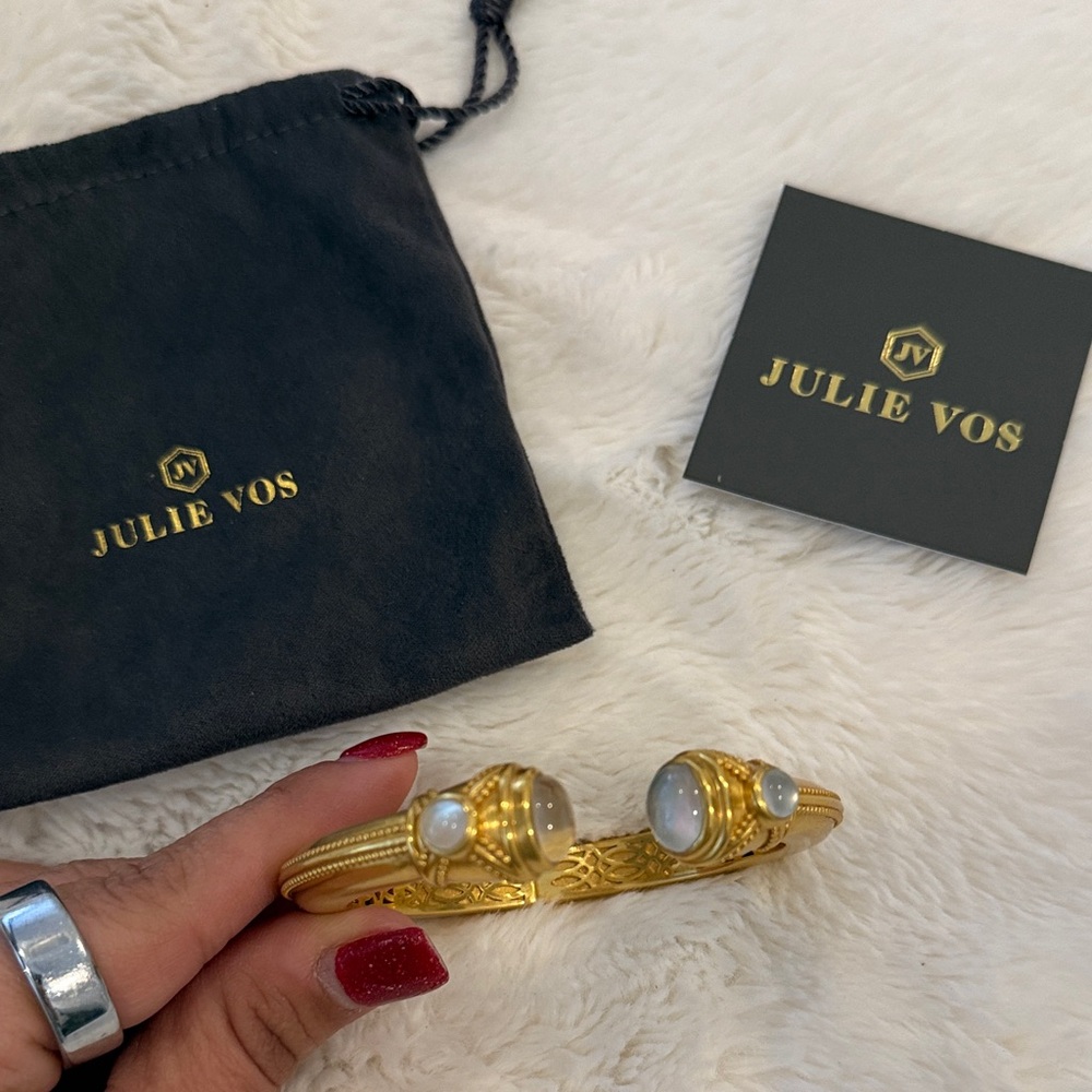 Julie Vos Gold Cuff with Mother of Pearl Details